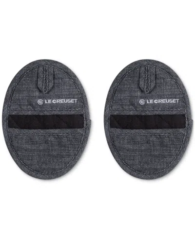 Le Creuset Lined Silicone Pot Grips, Set Of 2 In Black