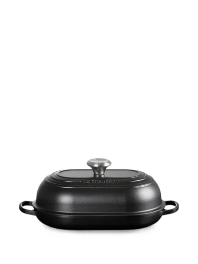 Le Creuset Logo-embossed Oval Bread Dish In Black