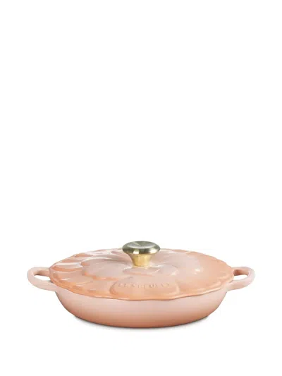 Le Creuset Low Cast Iron Petal Casserole In Pink
