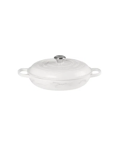 Le Creuset Marble-motif 3.5-qt. Enameled Cast Iron Braiser In White