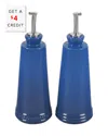 Le Creuset Marseille Signature Oil & Vinegar Set With $5 Credit In Blue