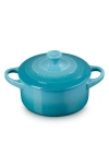 Le Creuset Artichaut 14-ounce Mini Round Cocotte In Caribbean