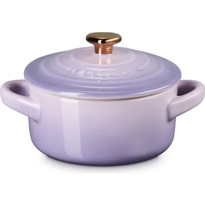 Le Creuset Figural Heart Collection Stoneware Mini Round Cocotte In Purple