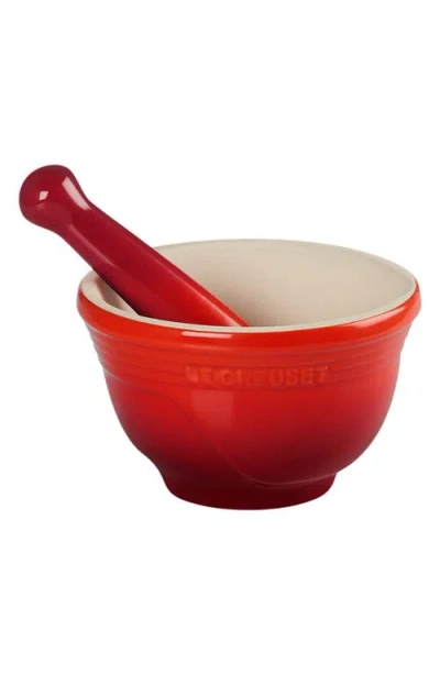 Le Creuset Mortar & Pestle Set In Red