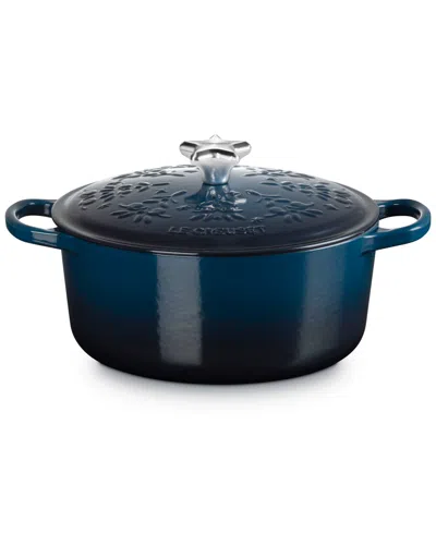 Le Creuset Noel Collection 4.5-qt. Enameled Cast Iron Signature Round Dutch Oven In Blue