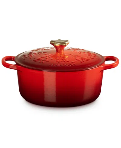 Le Creuset Noel Collection 4.5-qt. Enameled Cast Iron Signature Round Dutch Oven In Red