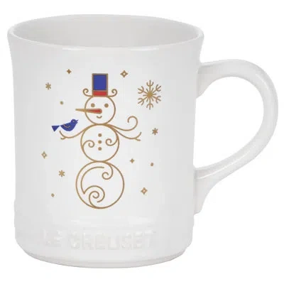 Le Creuset Noel Snowman Coffee Mug In Blue;white;gold