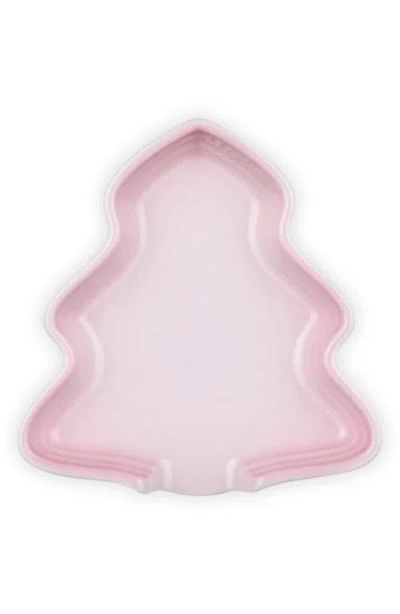 Le Creuset No#l Collection Stoneware Tree Platter In Pink