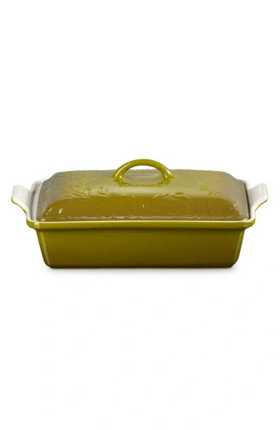 Le Creuset Olive Branch 4 Qt. Covered Casserole In Green