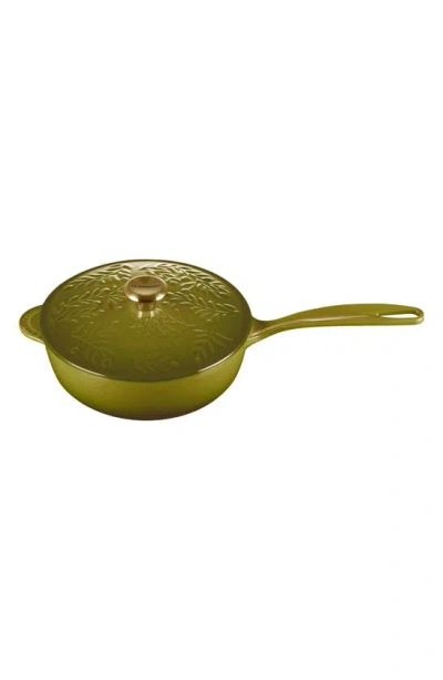 Le Creuset Olive Branch Enameled Cast Iron Saucier In Green