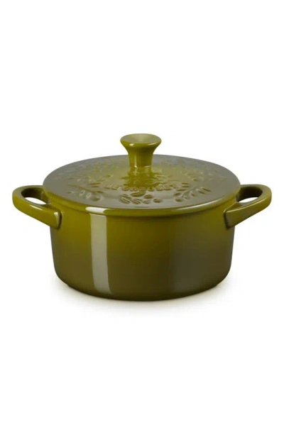Le Creuset Olive Branch Mini Cocotte In Green