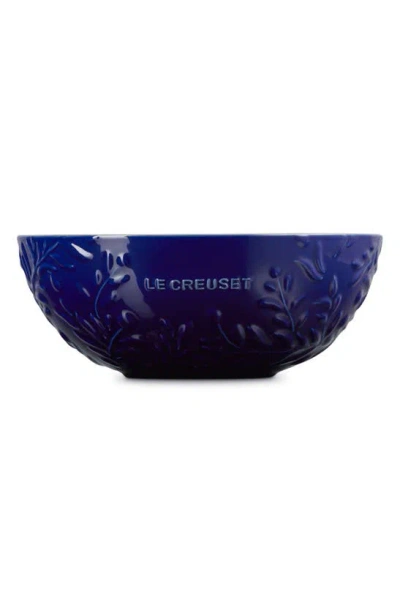 Le Creuset Olive Branch Stoneware Bowl In Blue