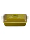 LE CREUSET OLIVE BRANCH STONEWARE HERITAGE RECTANGULAR COVERED CASSEROLE DISH