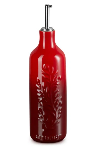 Le Creuset Olive Branch Stoneware Oil Cruet In Red