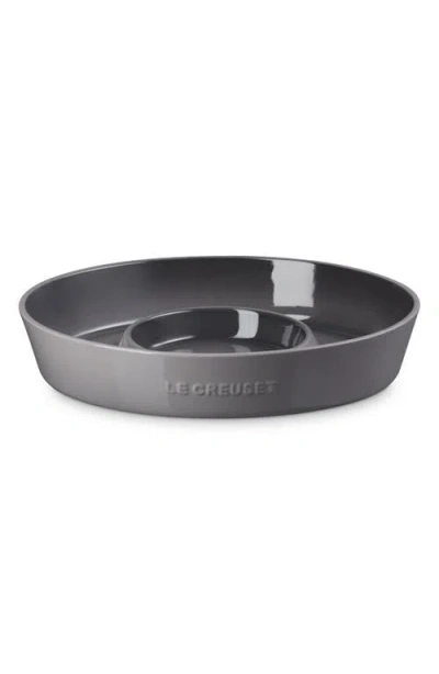 Le Creuset Oval Stoneware Chip & Dip Platter In Gray