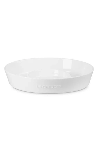 Le Creuset Oval Stoneware Chip & Dip Platter In White