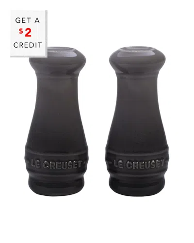 LE CREUSET LE CREUSET OYSTER SALT AND PEPPER SHAKER SET OF 2 WITH $2 CREDIT