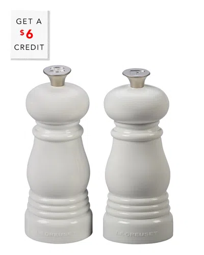 Le Creuset Petite Salt And Pepper Mill Set With $6 Credit In White