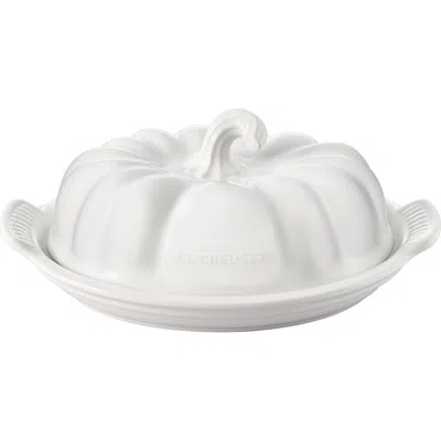Le Creuset Pumpkin Stoneware Figural Butter Dish In Sea Salt