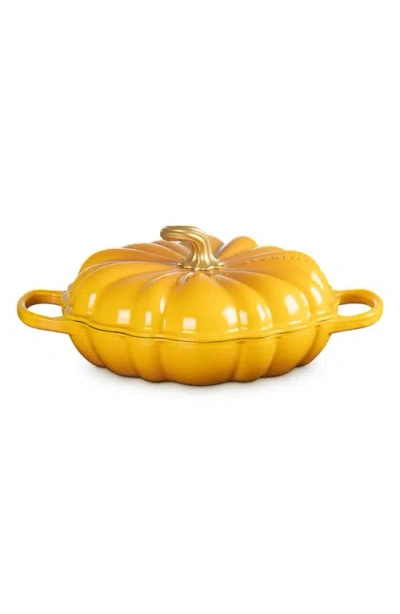 Le Creuset Pumpkin Enameled Cast Iron Braiser In Yellow
