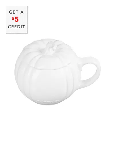 LE CREUSET LE CREUSET PUMPKIN MUG WITH LID WITH $5 CREDIT
