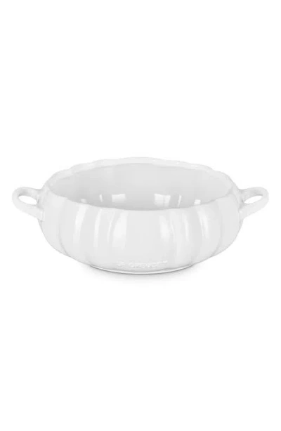 Le Creuset Pumpkin Stoneware Serving Bowl In White