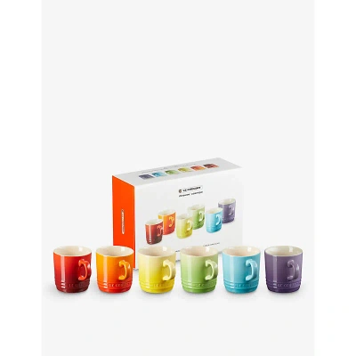 Le Creuset Rainbow Rainbow Stoneware Cappuccino Mugs Set Of Four