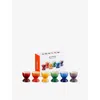 Le Creuset Rainbow Stoneware Egg Cups Set Of Six In Multi