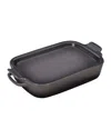 Le Creuset Rectangular Dish With Platter Lid In Gray