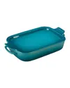 Le Creuset Rectangular Dish With Platter Lid In Teal