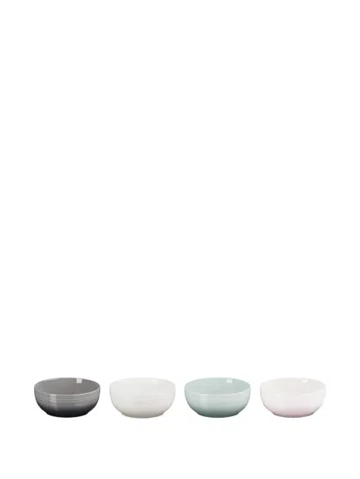 Le Creuset Ribbed Ceramic Bowls (set Of Four) In Multi