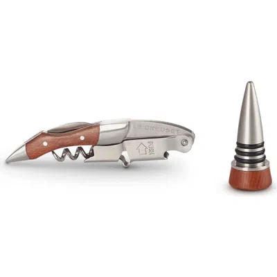 Le Creuset Wine Tool & Stopper Set In Silver