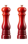 Le Creuset 8" Salt And Pepper Mill Set, Flame In Cerise