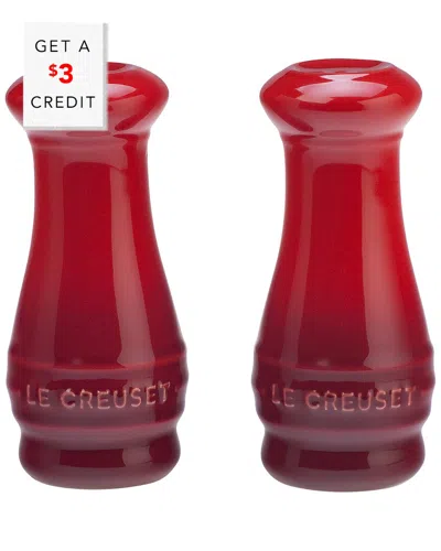LE CREUSET LE CREUSET SALT AND PEPPER SHAKER SET OF 2 WITH $3 CREDIT
