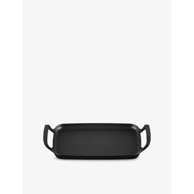 Le Creuset Satin Black Bbq Outdoor Cast Iron Rectangular Griddle 48 X 26cm