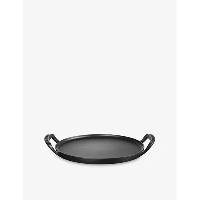 Le Creuset Satin Black Outdoor Bbq Round Cast Iron Pizza Pan 35cm