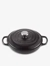 Le Creuset Signature Shallow Cast-iron Casserole Dish In Satin Black