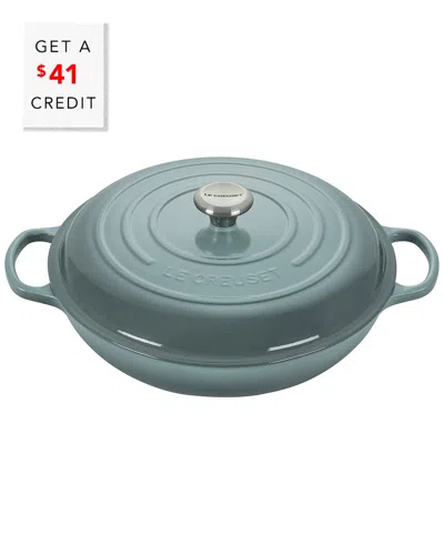 LE CREUSET LE CREUSET SEA SALT SIGNATURE 5QT BRAISER WITH $41 CREDIT