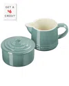 LE CREUSET LE CREUSET SEA SALT SIGNATURE CREAM & SUGAR SET WITH $6 CREDIT