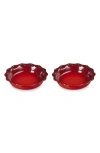 Le Creuset Set Of 2 9-inch Heritage Stoneware Pie Dishes In Red