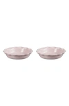 Le Creuset Set Of 2 9-inch Heritage Stoneware Pie Dishes In Chiffon Pink