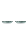 Le Creuset Set Of 2 9-inch Heritage Stoneware Pie Dishes In Sea Salt