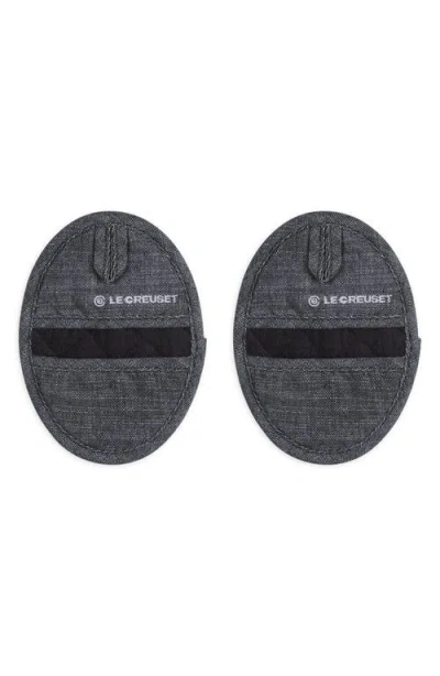 Le Creuset Set Of 2 Mini Oven Mitts In Noir
