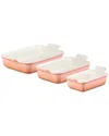 Le Creuset The Heritage Set Of 3 Rectangular Baking Dishes In Orange