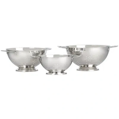 Le Creuset Set Of 3 Stainless Steel Colanders