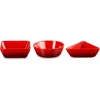 Le Creuset Stoneware 3-piece Tapas Dish Set In Cerise