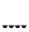 Le Creuset Set Of 4 Cast Iron Gourmand Mini Cocottes In Black
