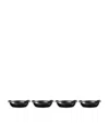 Le Creuset Set Of 4 Cast Iron Gourmand Oval Mini Bakers In Black