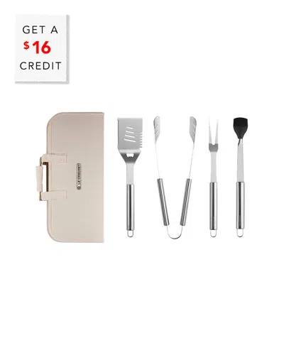 LE CREUSET LE CREUSET SET OF 4 OUTDOOR GRILLING TOOLS WITH CARRY BAG WITH $16 CREDIT
