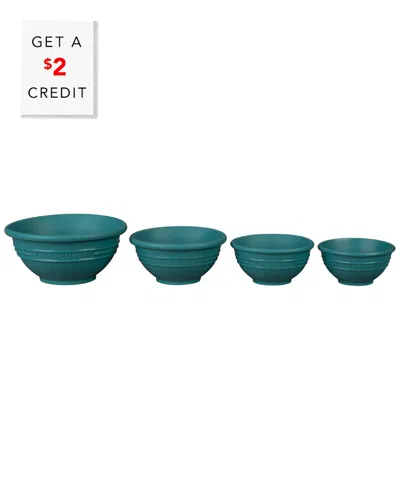 Le Creuset Set Of 4 Silicone Prep Bowls With $2 Credit In Blue
